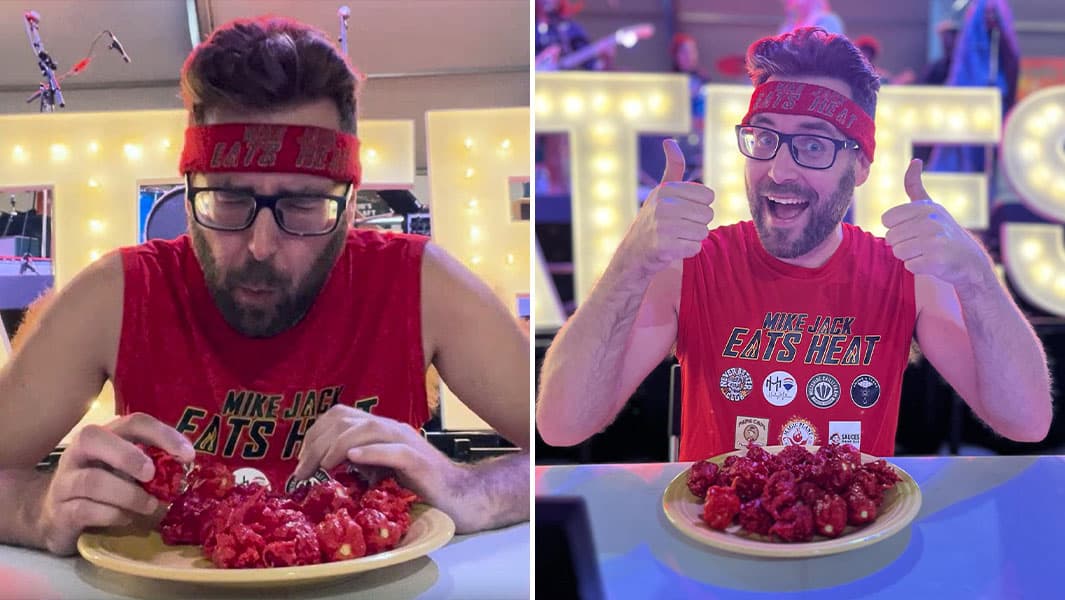 Mike Jack's Carolina Reaper Hat Trick — 25 Reapers in 4 Minutes 36 Seconds