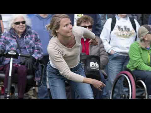 Maggie Schofield's 64.9-Foot Cast-Iron Skillet Toss
